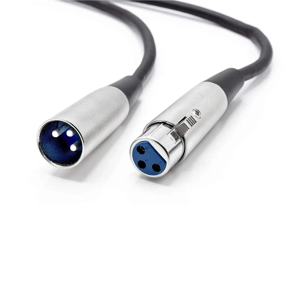 XLR Male to XLR Female Microphone Extension Cable - 6mm Cable with 3P